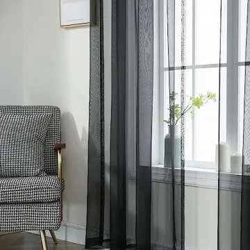 NAKITHA Sheer Black Curtains for Elegant Home Décor