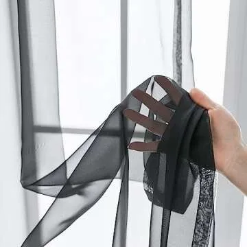 NAKITHA Sheer Black Curtains for Elegant Home Décor