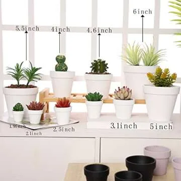 Yishang 1.9 Inch Tiny White Terracotta Pots Pack of 36-Small Mini White Clay Pots with Drainage Holes Flower Nursery Terra Cotta Planter for Tiny Cactus,Herb,Succulent Plants,Crafts