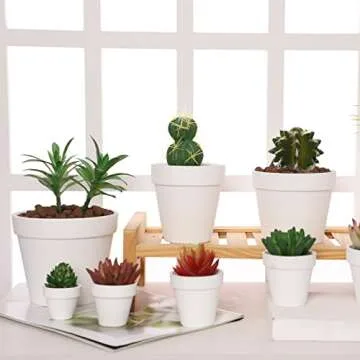 Yishang 1.9 Inch Tiny White Terracotta Pots Pack of 36-Small Mini White Clay Pots with Drainage Holes Flower Nursery Terra Cotta Planter for Tiny Cactus,Herb,Succulent Plants,Crafts