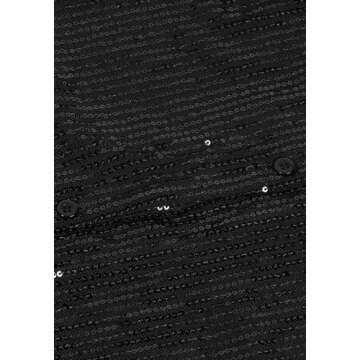 Vaceky Sequin Shirt Dress Women Collared Button Down Long Sleeve Flowy Tunic Dresses