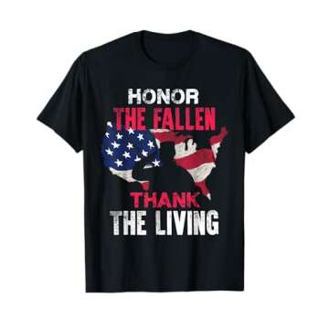 Patriotic Honor the Fallen Veteran Support T-Shirt - Show Your Pride