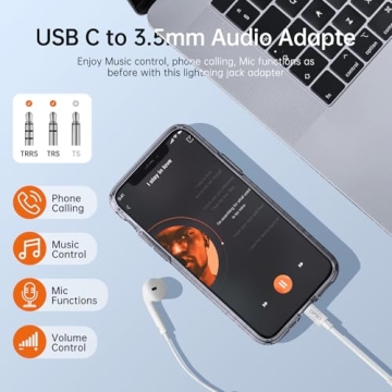 USB Type C Headphone Jack Adapter for iPhone & Samsung
