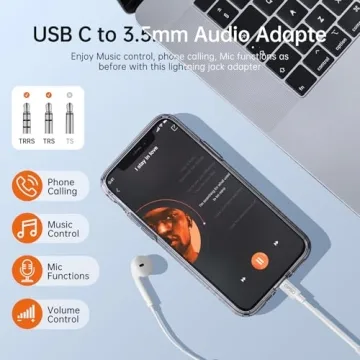 USB Type C Headphone Jack Adapter for iPhone & Samsung