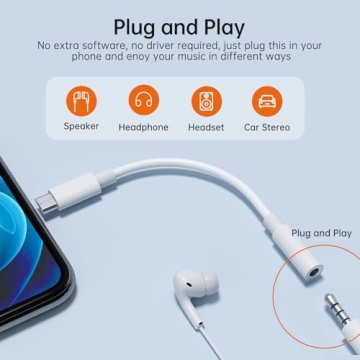 USB Type C Headphone Jack Adapter for iPhone & Samsung