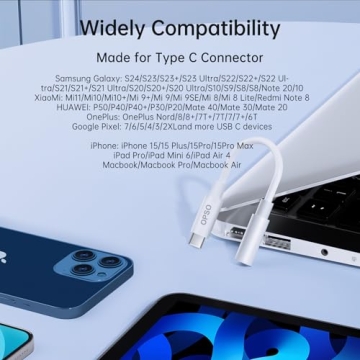 USB Type C Headphone Jack Adapter for iPhone & Samsung