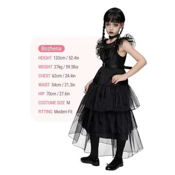 Spooktacular Creations Kids Black Family Costume, Halloween Costume Set for Girls, Dark Vintage Prom Dress