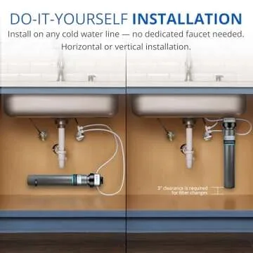 Aquasana Under Sink Water Filter - Reduces 99% of 78 Contaminants Including Chlorine & Lead from Tap Water - Claryum Direct Connect