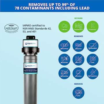 Aquasana Under Sink Water Filter - Reduces 99% of 78 Contaminants Including Chlorine & Lead from Tap Water - Claryum Direct Connect