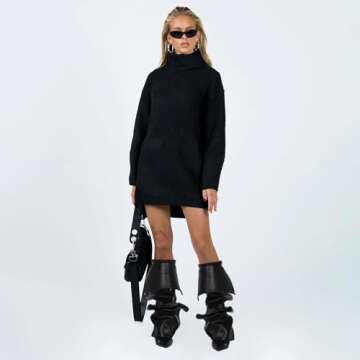 VOMIRA Women's Knee High Stiletto Boots - Pointed Toe High Heels, Wide Calf, Ruched Slouchy Boots - ...