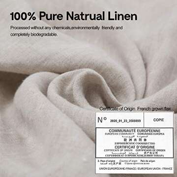 King Linens 100% French Linen Throw Pillow Covers - Set of 2 - Washed Flax Decorative Ruffled Square...