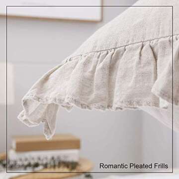 King Linens French Linen Throw Pillow Covers Set of 2