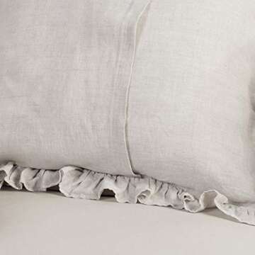 King Linens French Linen Throw Pillow Covers Set of 2