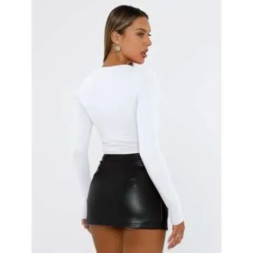 Trendy Queen Women's Long Sleeve Crop Tops for 2025