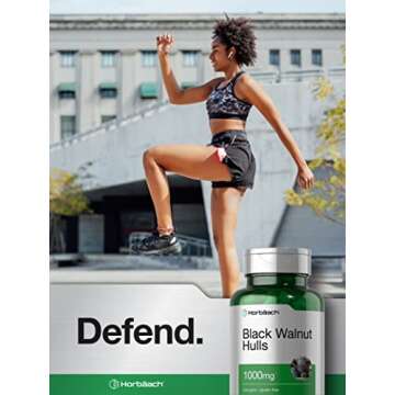 Horbaach Black Walnut Hulls Capsules | 1000 mg | 120 Count | Herbal Supplement | Non-GMO & Gluten Free