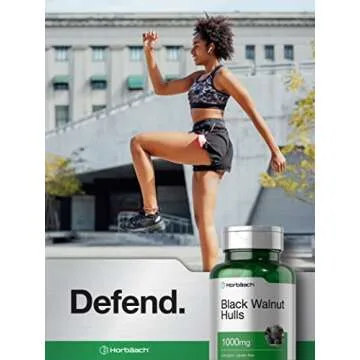 Horbaach Black Walnut Hulls Capsules | 1000 mg | 120 Count | Herbal Supplement | Non-GMO & Gluten Free