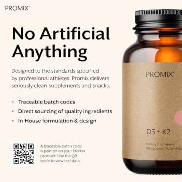 Promix D3 K2 5000iu Supplement | Gluten & Soy Free | 90 Caps