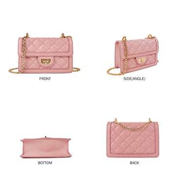 SG SUGU Small Quilted Crossbody Bag, Trendy Designer Shoulder Bag, Phone Wallet Purse for Women (Pin...