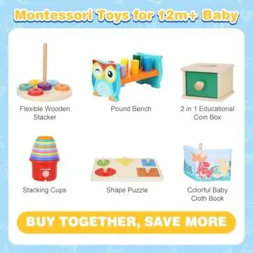 Dulsaera Montessori Toys for 1 Year Old, 6-in-1 Baby Toys 6-12 Months Educational Toys for 1 Year Ol...