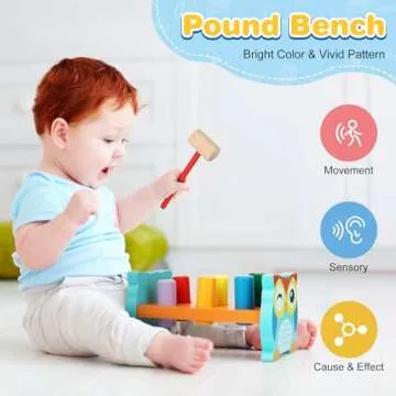 Dulsaera Montessori Toys for 1 Year Old, 6-in-1 Baby Toys 6-12 Months Educational Toys for 1 Year Old Developmental Learning Toy Infant Birthday Gifts for Boys Girls Babies