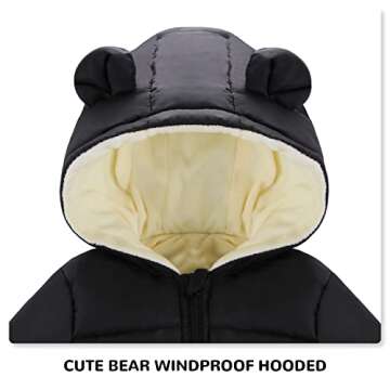 Fumdonnie Baby Boy Snowsuit Jacket Infant Winter Clothes Newborn Coat Snow Wear 0-6 Months