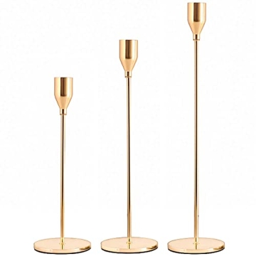 Elegant SUJUN Pink Gold Candle Holders for Any Occasion