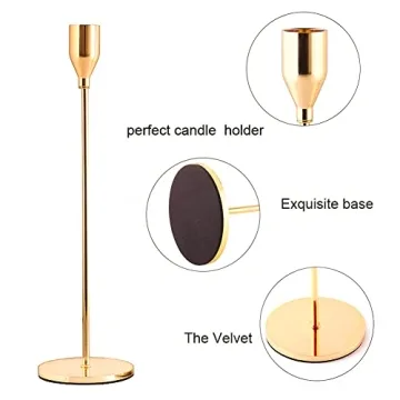 Elegant SUJUN Pink Gold Candle Holders for Any Occasion