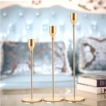 Elegant SUJUN Pink Gold Candle Holders for Any Occasion