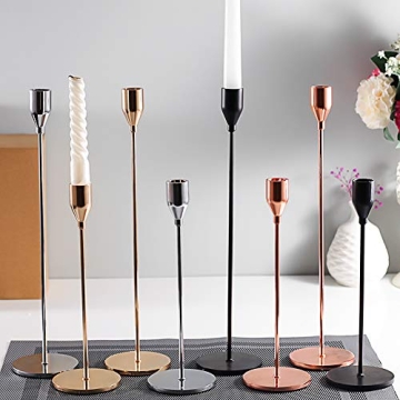 Elegant SUJUN Pink Gold Candle Holders for Any Occasion