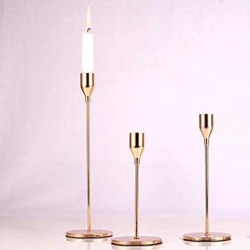 Elegant SUJUN Pink Gold Candle Holders for Any Occasion
