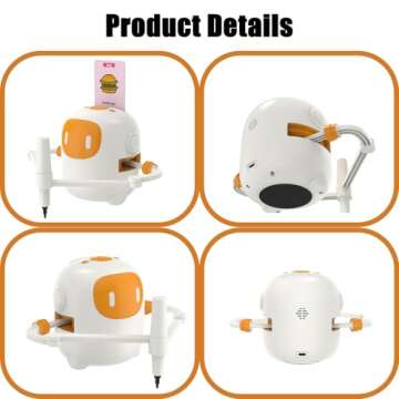 Drawing Robot for Kids, Robot Drawing Toy, Interactive Educational Drawing Robot for Kids, Montessori Learning Toy with 100 Word Cards & Voice, Robot Drawing Machine for Girls and Boys Age 5+ (Blue)