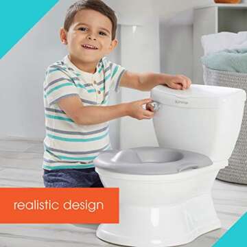Summer My Size Potty Train and Transition, White - Realistic Potty Training Toilet Looks and Feels Like an Adult Toilet - Includes Removable Potty Topper and Storage Hook, Easy to Empty and Clean