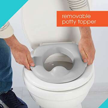 Summer My Size Potty Train and Transition, White - Realistic Potty Training Toilet Looks and Feels Like an Adult Toilet - Includes Removable Potty Topper and Storage Hook, Easy to Empty and Clean