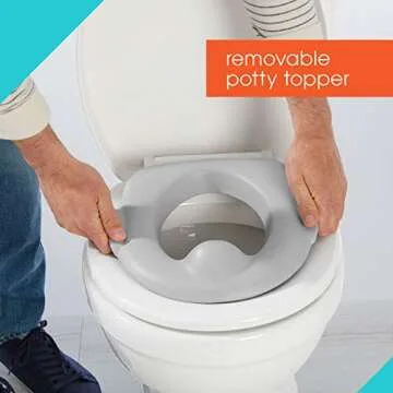 Summer My Size Potty Train and Transition, White - Realistic Potty Training Toilet Looks and Feels Like an Adult Toilet - Includes Removable Potty Topper and Storage Hook, Easy to Empty and Clean