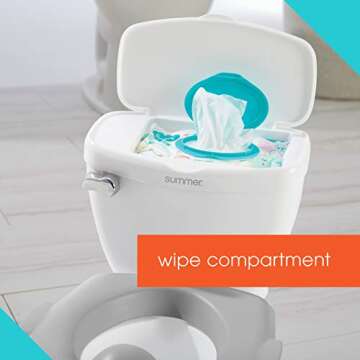 Summer My Size Potty Train and Transition, White - Realistic Potty Training Toilet Looks and Feels Like an Adult Toilet - Includes Removable Potty Topper and Storage Hook, Easy to Empty and Clean