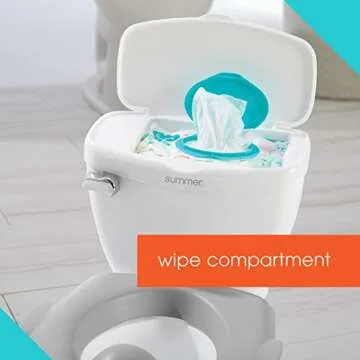 Summer My Size Potty Train and Transition, White - Realistic Potty Training Toilet Looks and Feels Like an Adult Toilet - Includes Removable Potty Topper and Storage Hook, Easy to Empty and Clean