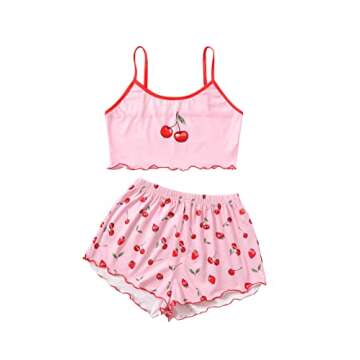 SweatyRocks Women's Cute Summer Pajama Set Cami and Shorts