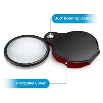 Upgrade 10X Small Magnifying Glasses for Kids and Seniors