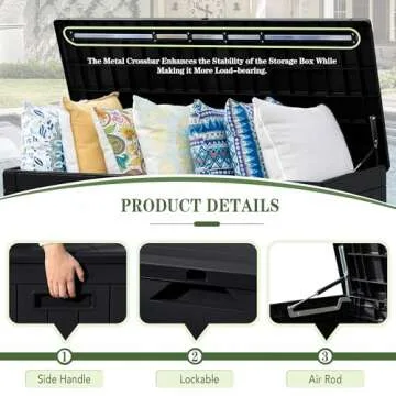 Greesum 100 Gallon Resin Deck Box for Outdoor Storage