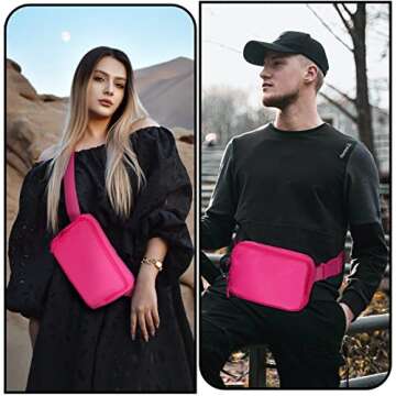 Amazerbst Belt Bag, Fanny Pack, Everywhere Belt Bag,40 Inch Adjustable Strap,Belt Bag for Women and Men,Waterproof
