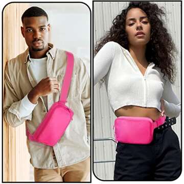 Amazerbst Belt Bag, Fanny Pack, Everywhere Belt Bag,40 Inch Adjustable Strap,Belt Bag for Women and Men,Waterproof