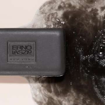 Erno Laszlo Sea Mud Deep Cleansing Bar for Skincare, Charcoal Cleansing Face Bar Purifies, Unclogs Pores, Absorbs Excess Oil, 3.4 Oz, Black