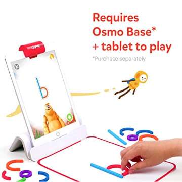 Osmo - Little Genius Sticks & Rings-2 Educational Learning Games -Ages 3-5-Imagination,Letter Format...