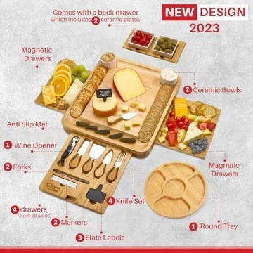 Gourmet Charcuterie Board Set with Recipe Book & Knives