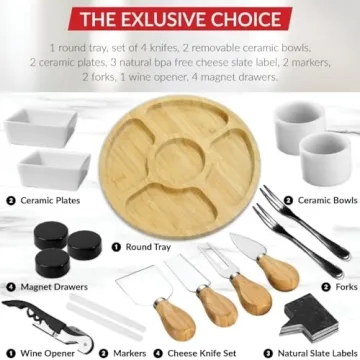 Gourmet Charcuterie Board Set with Recipe Book & Knives