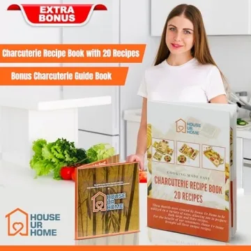 Gourmet Charcuterie Board Set with Recipe Book & Knives