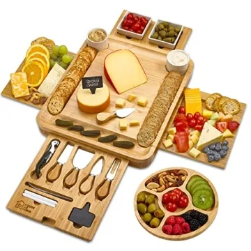 Gourmet Charcuterie Board Set with Recipe Book & Knives