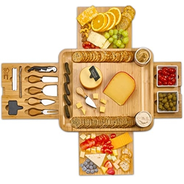 Gourmet Charcuterie Board Set with Recipe Book & Knives