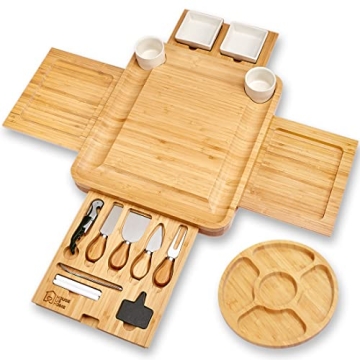 Gourmet Charcuterie Board Set with Recipe Book & Knives
