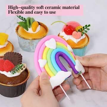 Personalized Rainbow Heart Cloud Cake Topper for Birthdays and Events